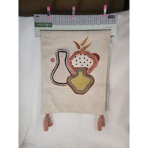 The Spring Shop Fringed Ends & Embroidered Table Runner 72X13 NWT Gift Shower